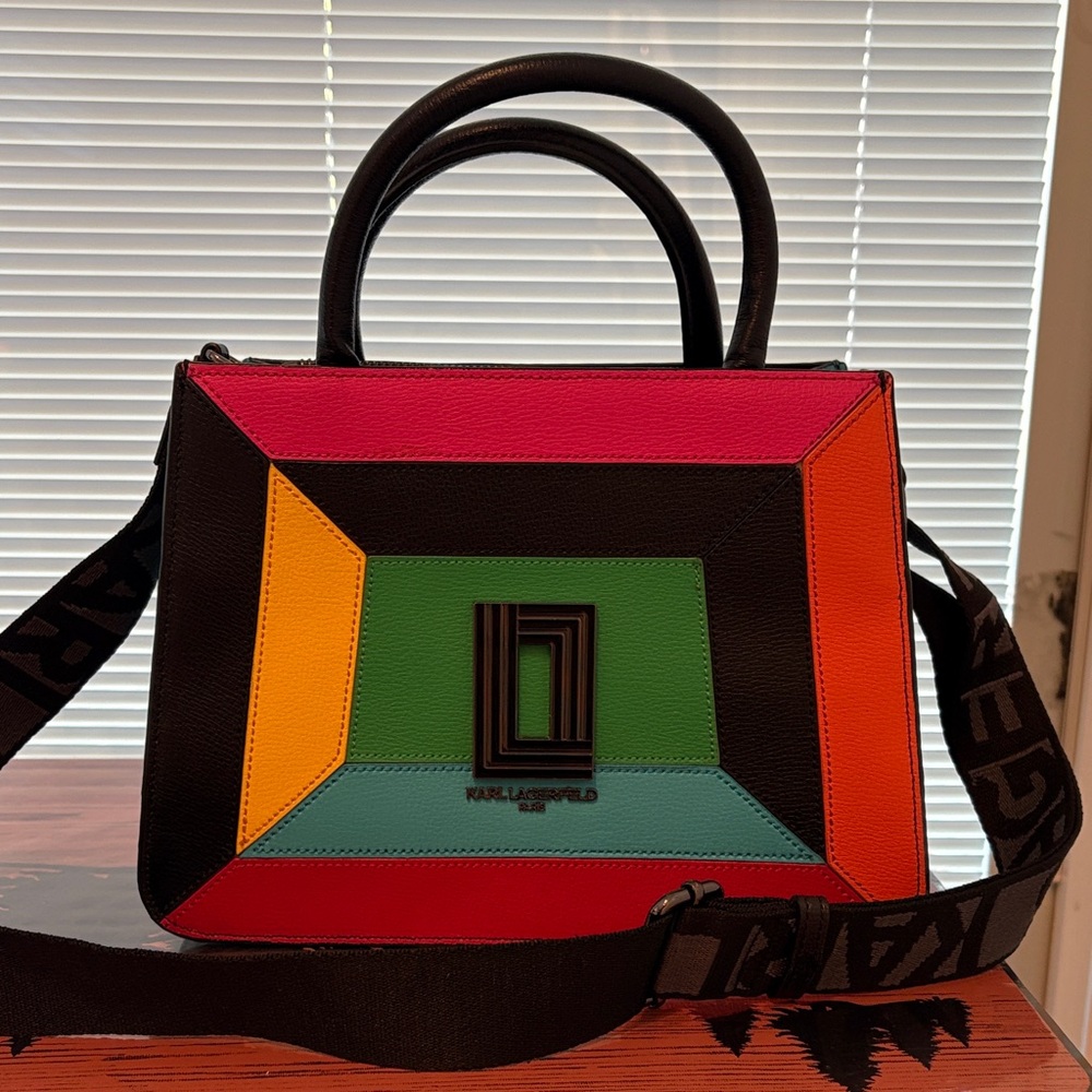 Karl Lagerfeld Colorful Geometric Satchel